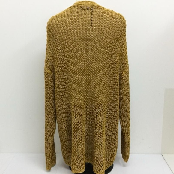 Zara Women's Oversized Gold Knit Button Up Cardigan Sweater NWOT - Picture 5 of 7